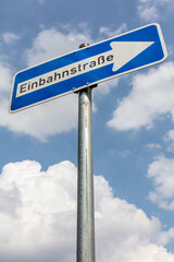 German road sign: one-way street
