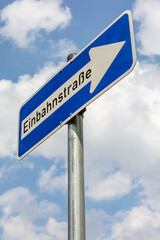 German road sign: one-way street
