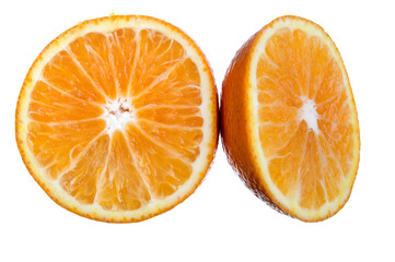 Sliced orange on white Background
