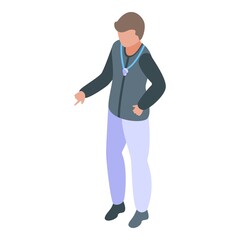 Sport trainer icon isometric vector. Health care. Dope fit