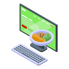 Fast food online order icon isometric vector. Service meal. Mobile store