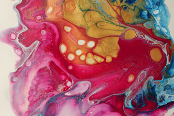 Art Abstract pour flow acrylic and watercolor marble blot painting. Color wave texture background.