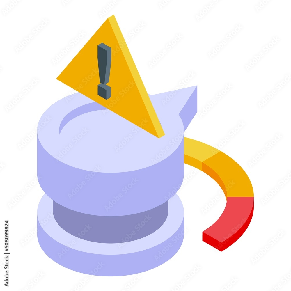 Poster risk button icon isometric vector. chart control. finance return