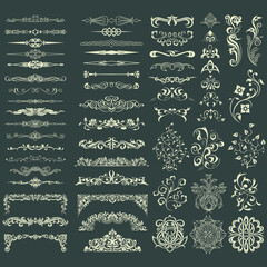Vintage Ornaments Decorations Design Elements. Vector stock.