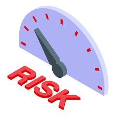 Risk dashboard icon isometric vector. Low management. Finance process