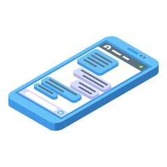 Finance app icon isometric vector. Business phone. Online internet