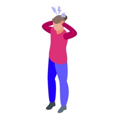 Human mute icon isometric vector. Person day. Week people