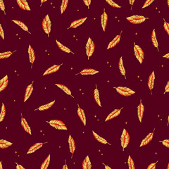 bird feathers vector seamless pattern with gradient