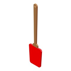 Wood plastic spatula icon isometric vector. Baking wooden. Bbq mixing