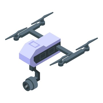 Drone icon isometric vector. Aerial drone. Video camera