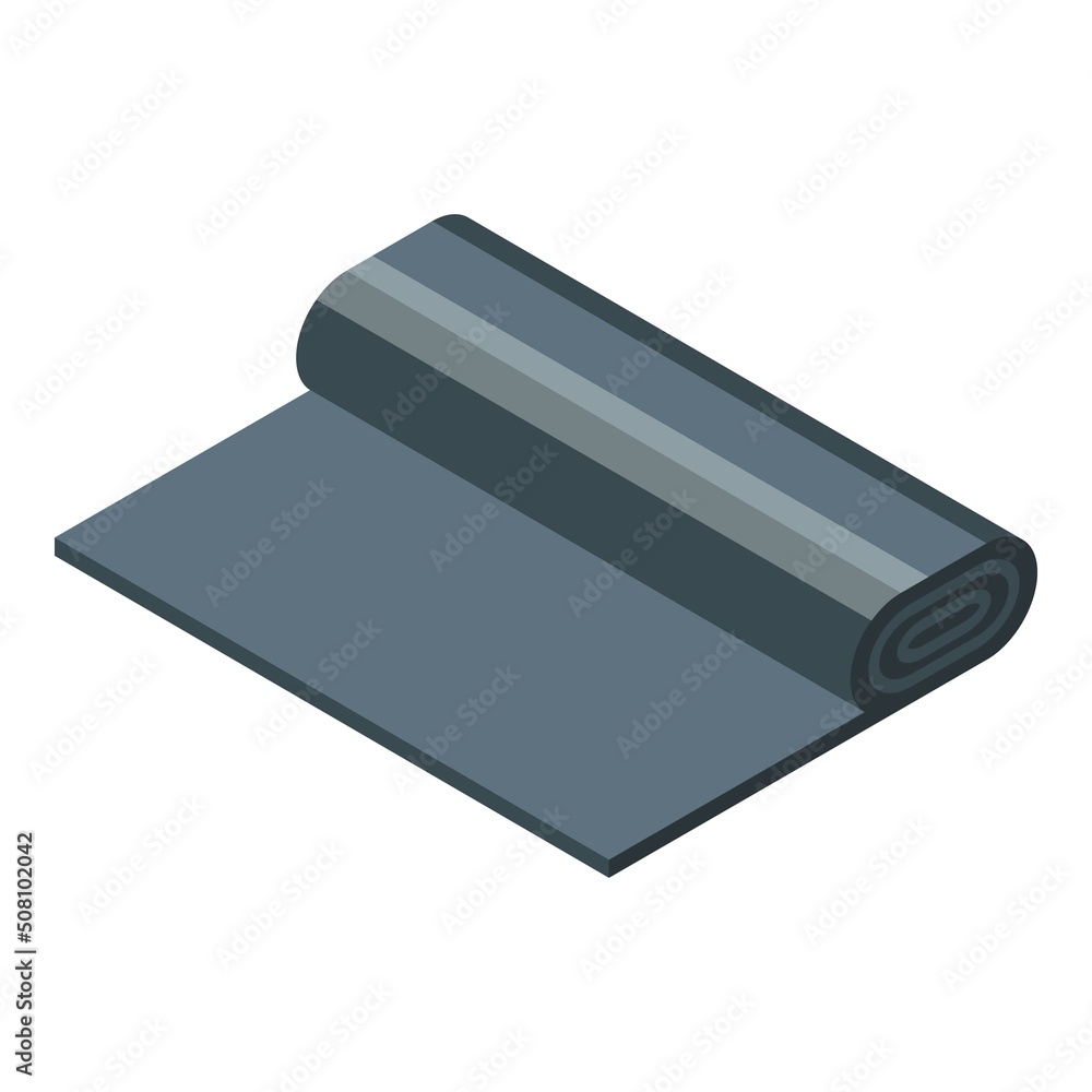 Poster trash bag roll icon isometric vector. garbage bin. pack sack