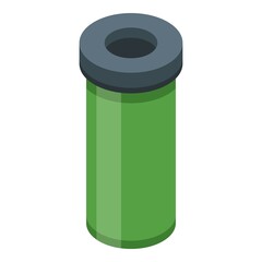Recycle bin icon isometric vector. Trash bag. Sack pack