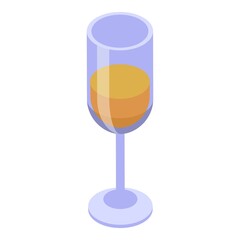 Wine glass icon isometric vector. Alcohol sommelier. Woman drink