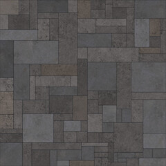 Texture of natural stone. Paving slabs. Seamless texture. 3D rendering.