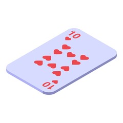 Ten play card icon isometric vector. Black jack. Poker deck
