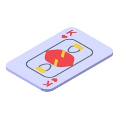 King play card icon isometric vector. Poker deck. Spade hand
