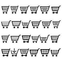 Set collection of vector shopping cart icons