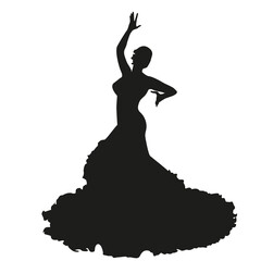Fototapeta premium silhouette of a dancing girl