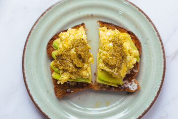 Toast bread avocado
