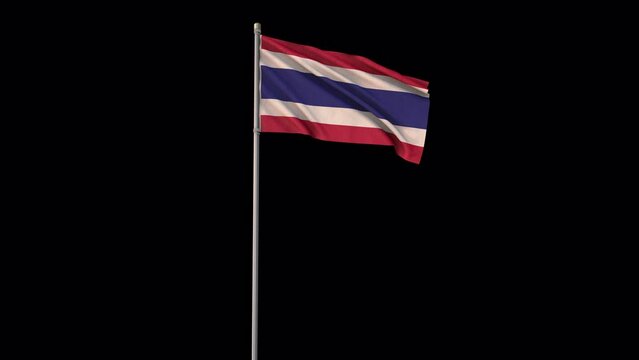 Thailand flag, 4k video background is transparent