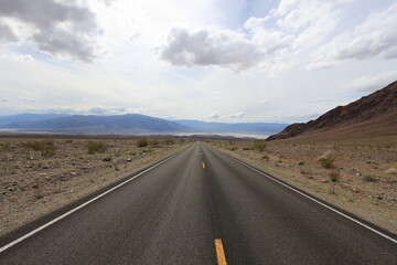 road in the desert valley of death