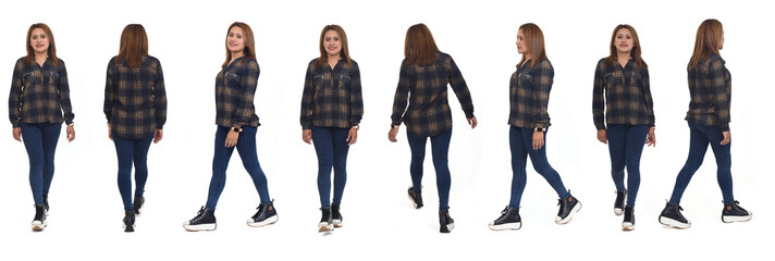 view of same women walking on white background