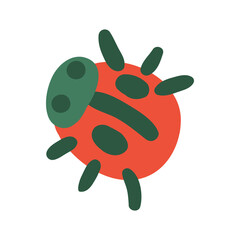 Ladybug clipart in flat style. Isolated vector.