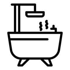 Hot spa bath icon outline vector. Cream hair. Scrub woman