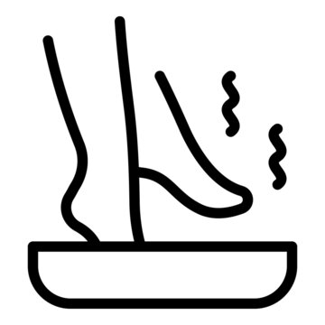 Leg hot bath icon outline vector. Candle wax. Cream depilation