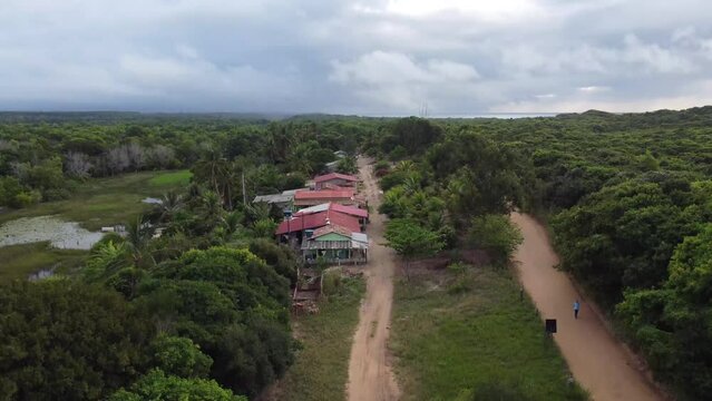 Ita&uacute;nas dunes in Espirito Santo, Brazil - aerial drone view