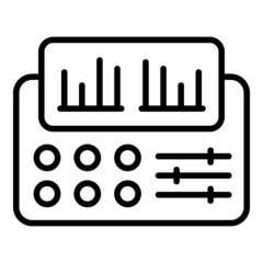 Synthesizer instrument icon outline vector. Dj piano. Audio sampler