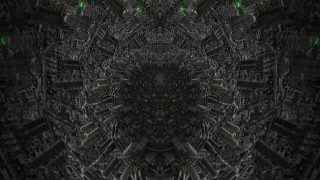 Quantum computer A.I. machine morph 3d seamless loop