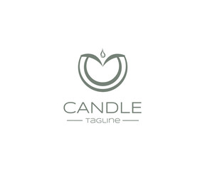 Vector logo template with candle. 