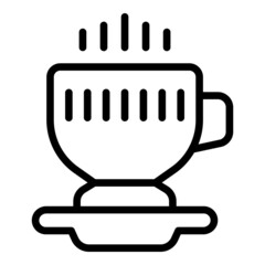 Job hot coffee cup icon outline vector. Work time. Clock team