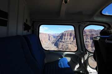 grand canyon national park view out of a helicopter