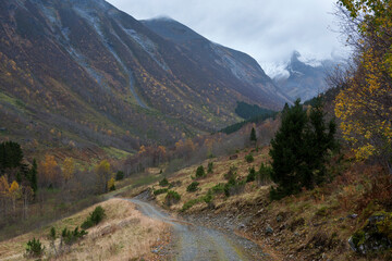 An empty and lonely trail in Urkedalen, Møre og Romsdal, Norway: Autumn in the Sunnmøre Alps