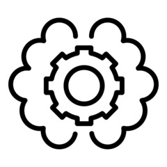 Productivity brain icon outline vector. Work time. Team company