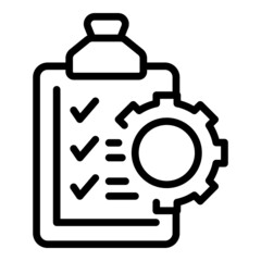 Fototapeta premium Productivity clip board icon outline vector. Work time. Business team