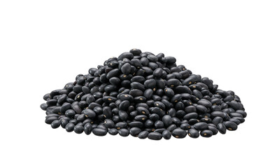 Pile of black beans isolated on white background.
