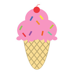 Delicious ice cream flavor flat vector PNG