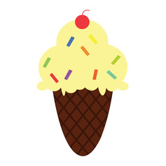 Delicious ice cream flavor flat vector PNG