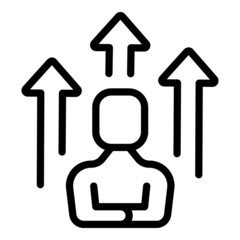 Training skill up icon outline vector. Goal level. Career personal