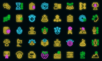 Skill level icon outline vector. Expert success. Start game vector neon