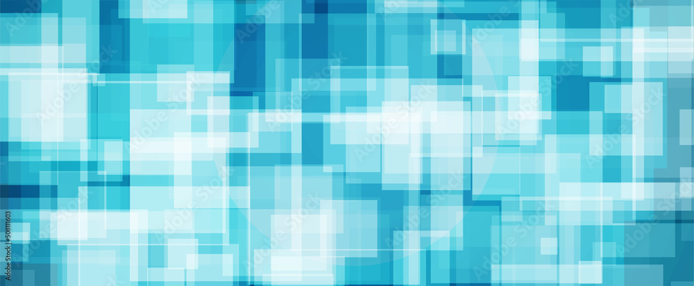 Poster digital data square blue pattern background. abstract technology communication concept background