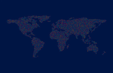 Fototapeta na wymiar Dotted world map vector background