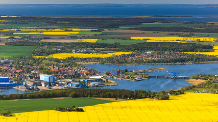 Wolgast, Mecklenburg-Vorpommern, Deutschland, Luftaufnahme aus dem Flugzeug 