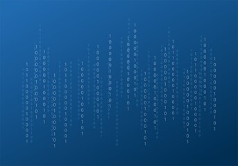 Digital abstract technology background with binary code, blue. Vector illustration.
