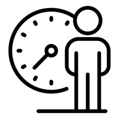 Time management icon outline vector. Core mission. Trust follow