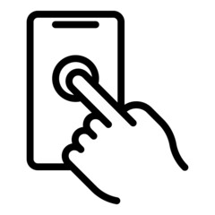 Phone touch point icon outline vector. Digital screen. Smart click