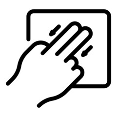 Smart finger move icon outline vector. Click button. Mobile device
